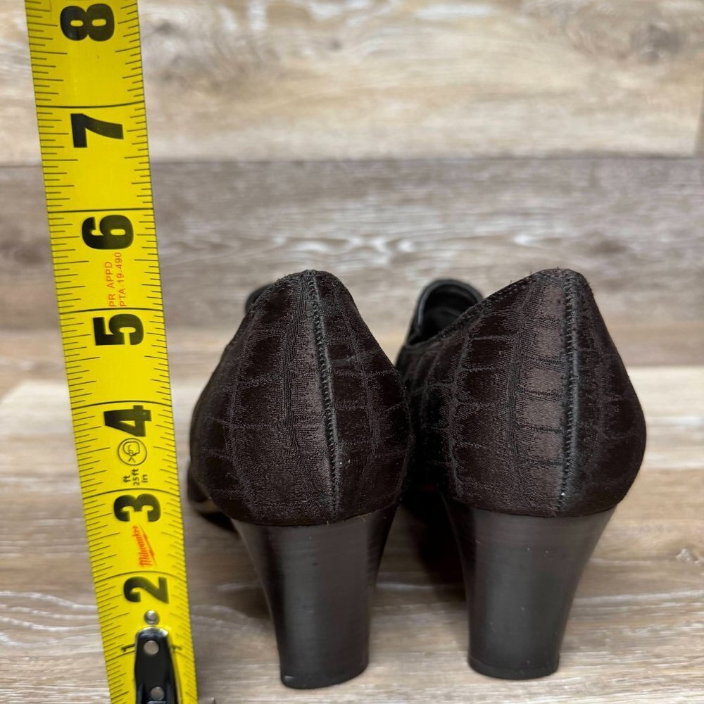 Liz claiborne Labrynth Brown Crocodile pattern Stretch Bootie Women's Size 10 - Picture 3 of 6